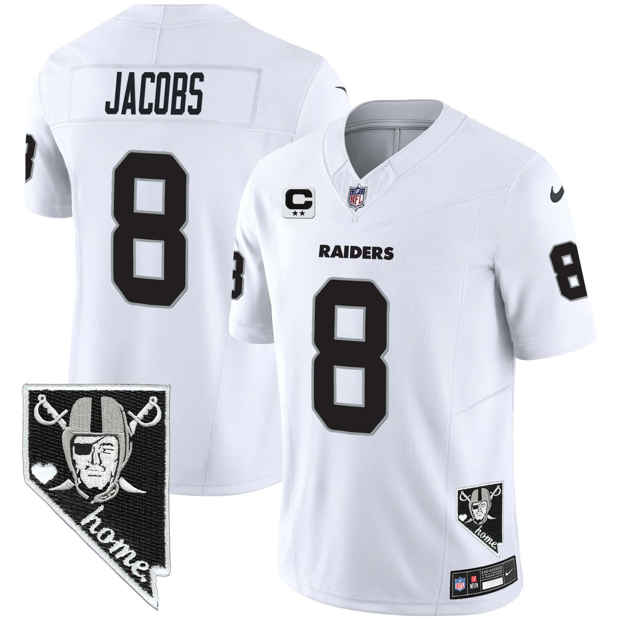Men Oakland Raiders #8 Jacobs White 2024 Nike Nevada Home Patch Vapor NFL Jersey->indianapolis colts->NFL Jersey